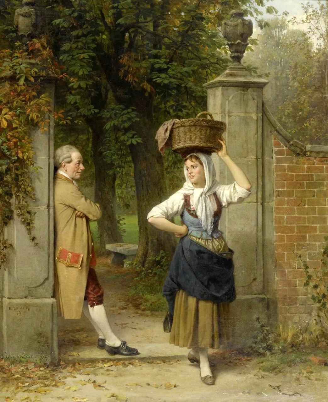 Gentiluomo galante con contadina, 1874